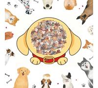 2025 Upgraded Dog Shaped Puzzle, 135-piece Colored Dog Shaped Wooden Jigsaw Puzzle, Challenging Irregular Jigsaw for DogLovers, Relaxing Puzzles & Home Decor