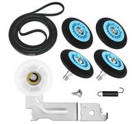 Upgraded Dryer Repair Kit by Beaquicy Replacement for Samsung Dryer - DC97-16782A Drum Roller & 6602-001655 Drive Belt & DC93-00634A Idler Pulley (Upgraded Ball Bearings) & DC61-01215B Tension Spring