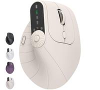 2025 Upgraded Ergonomic Triple-Connect Wireless Mouse, Vertical Ergonomic Mouse with 4 Adjustable DPI, Bluetooth 5.0&USB-C Receiver for Laptop/PC/Mac