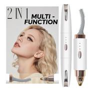 2025 Upgraded Heated Eyelash Curler - 2-in-1 USB Rechargeable Electric Eyelash Curler & Eyebrow Trimmer, Fast Heating in 6s, Anti-Burn Design, 24H Long-Lasting Effect, Gift for Women (White)