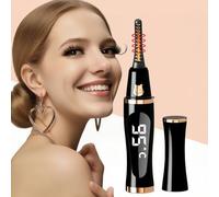 2025 Upgraded Heated Eyelash Curler - Fast 5s Heat-Up, USB Rechargeable Electric Eyelash Curler, 3 Temperature Modes, LED Display, Anti-Burn, 24H Long-Lasting Curl, Perfect Gift for Women (Black)