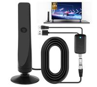 2025 Upgraded Indoor TV Aerial 1080P 4K HD Digital Antenna with Signal Booster for Smart TV High Gain Indoor Outdoor Aerial with Strong Signal UK for 280 Miles Wavemax Antenna 9.8ft Cable 4G 360°