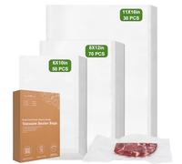 [2025 Upgraded]Moretoes Vacuum Sealer Bags, 30 Gallon 11"x 16"and 70 Quart 8"x 12"and 50Pint 6"x 10"Food Saver Bags BPA Free, Pre-cut Commercial Grade Vac Bags for Food Storage, Meal Prep or Sous Vide