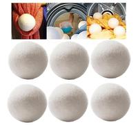 2025 Upgraded New Zealand Laundry Wool Dryer Balls | 6pcs Premium Reusable Natural Fabric Softener | Handmade Drying Balls, Reduces Clothing Wrinkles and Saves Drying Time, Each Ball 6cm