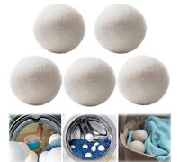 2025 Upgraded New Zealand Laundry Wool Dryer Balls, Reusable Natural Fabric Softener, Laundry Wool Dryer Balls, Reduces Clothing Wrinkles and Saves Drying Time, Handmade Drying Balls -white