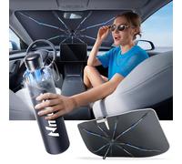 [2025 Upgraded] Nmoiss Windshield Sun Shade Umbrella [Ice Rib] High Speed Cooling 99% UV Blocking Protects Car from Sun and Heat Damage, Keeps Cool and Protects Interior Medium (56" L x 31" W)