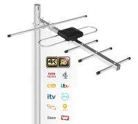 2025 Upgraded Outdoor TV Aerial - Advanced Long-Range Digital Antenna for 4K/1080P HD, Easy Attic or Outdoor Setup - Does Not Include Mounting Pole-Black