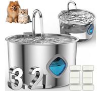 2025 Upgraded Pawdrate Dog Water Fountain 3.2l/108oz, Pawdrate Filtered Filtered Water Fountain for Small Dogs, Silent Water Pump/4-Stage Filtration/Healthy Living Water (With 4 Filters)