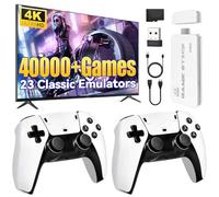 2025 Upgraded Retro Gaming Console Pro, 4K HDMI Video Game Consoles with 40,000+ Games & 23 Emulators, Plug and Play Video Gaming Stick with Upgrade Dual 2.4G Wireless Controllers (64G)