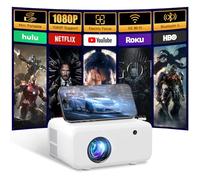2025 Upgraded Smart Mini Projector - Auto Keystone, Electric Focus, 4K Video Supported, WiFi 6, Bluetooth 5.2, Android 11 TV, Phone Control - Visulapex Portable Home Cinema for Indoor & Outdoor