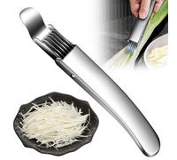 2025 Upgraded Stainless Steel Scallion Cutter, Multifunctional Vegetable Cutter Scallion Shredding Cutter, Easy Clean Onion Slicing Tool for (1PCS)