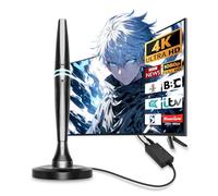 2025 Upgraded TV Aerial, Digital Indoor TV Aerial for Smart TV, TV Antenna with Booster 300+ Long Range Reception for Freeview Support 4K 1080P HDTV