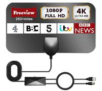 2025 Upgraded TV Aerial - Indoor TV Aerial for Smart TV with Signal Booster - Digital Aerial for Freeview TV 280+ Miles Long Range Support 4K 1080P