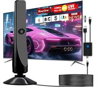 2025 Upgraded TV Aerial - Indoor TV Aerial for Smart TV with Signal Booster, Digital TV Antenna indoor with strong signal uk for Miles Long Range Support 4K 1080P HDT- New