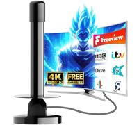 2025 Upgraded TV Aerial - TV Aerials Indoor Freeview, Strong Magnetic Base Freeview Aerial for Easy Installation, Smart TV Aerial Indoor Support 4K/1080P and All TV - 16.5ft Cable