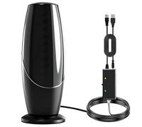 2025 Upgraded TV Antenna Indoor - 180 Miles Range Digital HDTV Antenna for Smart TV, 4K 1080P Local Channels, 17FT Copper Coax, 360° Reception, Easy Install