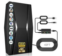 2025 Upgraded TV Antenna Indoor, 2200+ Miles Range Digital Antenna for Local Channels with Amplifier Signal Booster, HDTV Antenna for Smart TV and All Old TVs Supports 4K 8K 1080p-42ft Coax Cable
