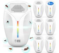 2025 Upgraded Ultrasonic Repeller & Insect Indoor Repeller,Ultrasonic and Repellent for Roach,Rodent,Mouse,Bugs,Mosquito,Mice,Spider,Ant,3 Mode Switching,6 Packs