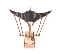 2025 Upgraded Version Handmade Wooden Electric Bionic Manta Ray Ornament, Artisan Wooden Manta Ray Automaton, Creative Art Display Sculpture For Desk Decoration