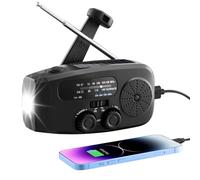 2025 Upgraded Wind Up Solar Radio,Portable Hand Crank Emergency Radio with SOS Alarm, AM/FM Radio with LED Bright Flashlight/Power Bank,2000mAh Survival USB Mobile Phone Charger for Outdoor Camping.