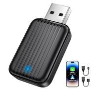 2025 Upgraded Wireless Carplay Adapter UK, 2-in-1 for CarPlay/Android Auto Wireless Adapter Convert Wired to Wireless Mini Car Play Dongle, Plug&Play, Compatible with Cars from 2016+ & iPhone iOS 10+