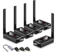 2025 Upgraded Wireless HDMI Transmitter & 4 Receivers, Multi TV Extender, Plug and Play, 5.8G/2.4G@60Hz 165FT/50M, Wireless Video Streaming from Laptops