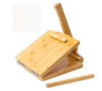 2025 Upgraded Wooden Tortilla Press 10 Inches Large Wood Tortilla Press Maker, with Rolling Pin & 50 Pcs Parchment Paper, for Homemade Tortillera, Roti, Chapati, Taco, Pataconera, Burritos