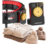 [2025 Upgraded] zestwrench Electric Knitting Machine Adapter for Addi Knitting Machine 46, LCD Panel & Row Counter, Flat/Circular Dual Mode, Variable Speed Motor Accessories for Most Yarns