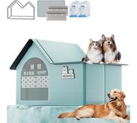 2025 Upgrades Air Conditioned Dog House, Foldable Dog House with Ac Unit, Pet Cooling With Removable Pad & 10 Ice Packs for Small Medium Large Dogs and Cats (Green single top,XL)