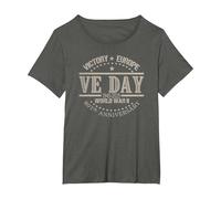 2025 VE Day 80th Anniversary 1945 Victory in Europe UK WW2 T-Shirt, Women's Plus, Asphalt Grey, 5X