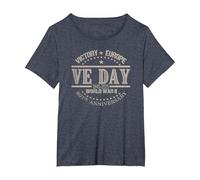 2025 VE Day 80th Anniversary 1945 Victory in Europe UK WW2 T-Shirt, Women's Plus, Heather Blue, 6X