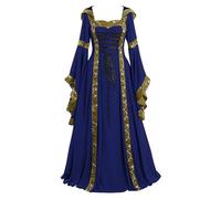 2025 Vintage Women's Trumpet Sleeve Dress - Medieval Dress Large Size Hooded Loose Chic Fluid Style Renaissance Witch Gothic Victorian Court Cosplay Long Dress Halloween Carnival