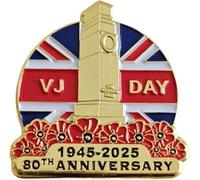 2025 VJ Day Pin Badge Brooch 80th Anniversary Lest We Forget 80 Years Victory Over Japan Pin Badge Brooch Decorations Veteran Gifts Memorabilia (B)