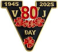 2025 VJ Day Pin Badge Brooch 80th Anniversary Lest We Forget 80 Years Victory Over Japan Pin Badge Brooch Decorations Veteran Gifts Memorabilia (D)