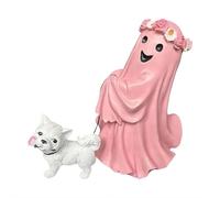 2025 Walking Dog Ghost Statue Figurine, Halloween Ghost Walking Dog Statue, Cute Resin Halloween Figurine, Spooky G-hosts F-igurine for Indoor & Outdoor Home Tabletop Decorations
