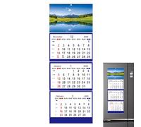 2025 Wall Calendar - 3 Month Vertical Planner | 2025 Trifold Calendar With Red Date Indicator | Large Flat Calendars For Notes, Planning, Home, Bure