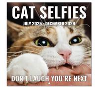 2025 Wall Calendar - Funny Cats Calendar 2025, 12" x 24" (Open), Jan 2025 - Dec 2025, 12-Month Calendar, Lovely Cat Selfies Calendar, Unruled Blocks, Thick Paper, Hanging Hole, Holidays Reminder