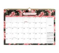 2025 Wall Calendar, Wall Calendar 2025-2026, 18 Month Calendar 2025-2026, 17" x 12" Large Wall Calendar 18 Months, Jan 2025 - Jun 2026, Monthly Calendar 2025 with Blank Blocks Holidays To-dos, Flowers