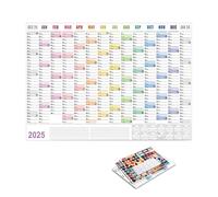 2025 Wall Planner, 12 Month Display Calendar, Landscape Format 365 Days Multifunctional Foldable Annual Calendar,Multifunctional Annual Wall Planner, Annual Wall Planner For A Full Diary