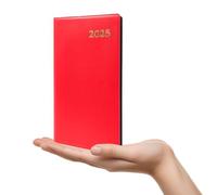 2025 Week to View Diary 10 x 18 cm - Soft and Elegant, Perfect for Organizing Appointments and Business, Diary in Italian from January to December (Red)