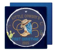 2025 Western Baby's First Christmas Ornament, Little Cowboy Baby Boy Ornament Ornaments for Christmas Tree, Wild West Baby Boy Gifts Acrylic Ornaments Christmas Tree Decorations