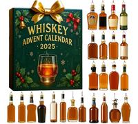 2025 Whiskey Advent Calendar, 24 Days of Premium Whiskey Pendants for Holiday Countdown & Gifting, A Daily Tasting Journey Through theunlocking the World Flavors of Whiskey (2pcs)