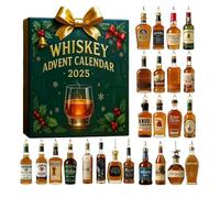 2025 Whiskey Advent Calendar with 24 Premium Holiday Ornaments for Daily Tasting Countdown, Unlocking a World of Unique Flavors, Green