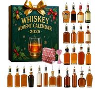 2025 Whiskey Advent Calendar - with 24pcs 2d Premium Whiskey Pendants, Whiskey Advent Calendar 2025 Bourbon for Men, Unique Holiday Countdown Keepsake Gift (A)