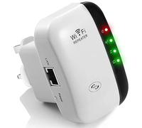 2025 WiFi Extender Booster for Home - 300Mbps Signal Repeater Covers 3000 Sq.ft & 45 Devices, Dual Mode Access Point/Repeater with Ethernet Port, 2.4GHz Wireless Internet Amplifier - UK Plug