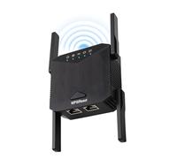 2025 Wifi Extender Booster Pro Long Range Extender with 4 Antennas & Ethernet Port for 4000 Sq.Ft Homes Wireless Signal Booster Range Extender Port for 45 Devices Alexa UK Plug Black Easy Setup
