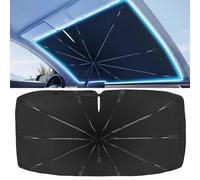 2025 Windshield Sun Shade Frame with Thickened Fast Cooling, Emergency Window Breaker, 99% UV Blocking Protects Car from Sun and Heat Damage, Adjustable Bendable Design for SUV/Sedan/(56" L x 32" W)