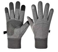 2025 Winter Cycling Gloves Men Windproof Waterproof Touchscreen Warm Grey Heather Size 1