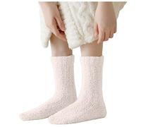 2025 Winter Non Shedding Coral Fleece Socks Keep Warm and Not The Feet Mid Tube Confinement Socks Home Sleeping Cute Christmas Stockings for Women (One Size)
