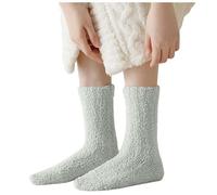 2025 Winter Non Shedding Coral Fleece Socks Keep Warm and Not The Feet Mid Tube Confinement Socks Home Sleeping Cute Christmas Stockings for Women (Light Green, One Size)